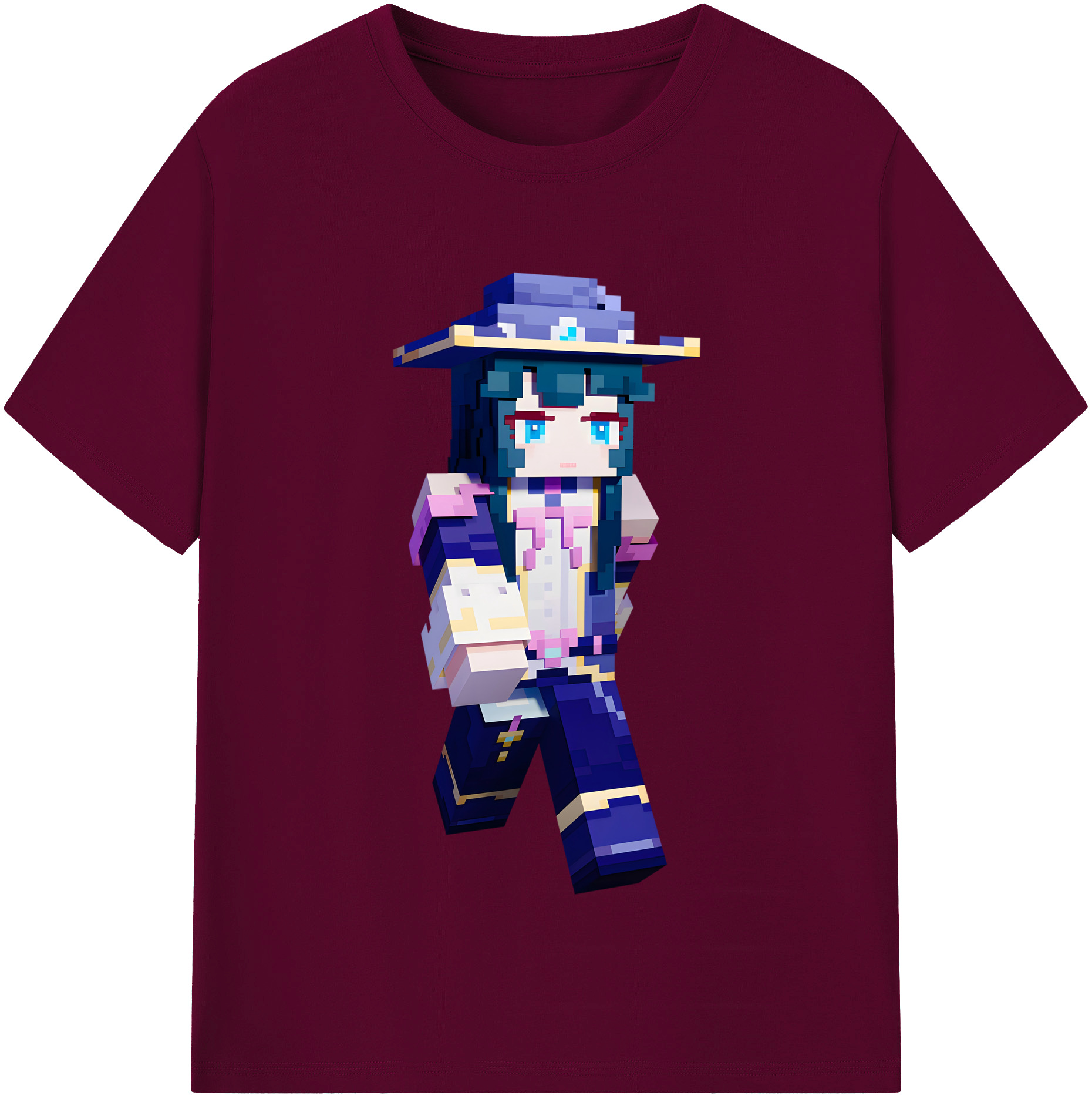 （画像用） マインクラフト ブロックの世界 Minecraft MC Block world レディースカジュアルプリントTシャツ（綿100％）